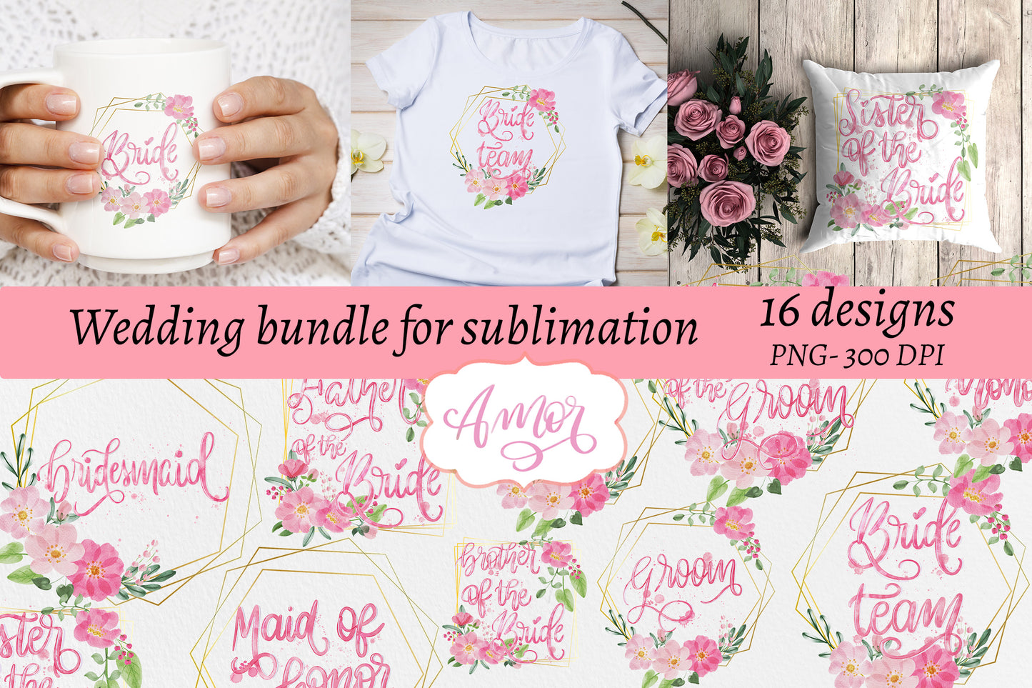 BUNDLE Wedding sublimation designs
