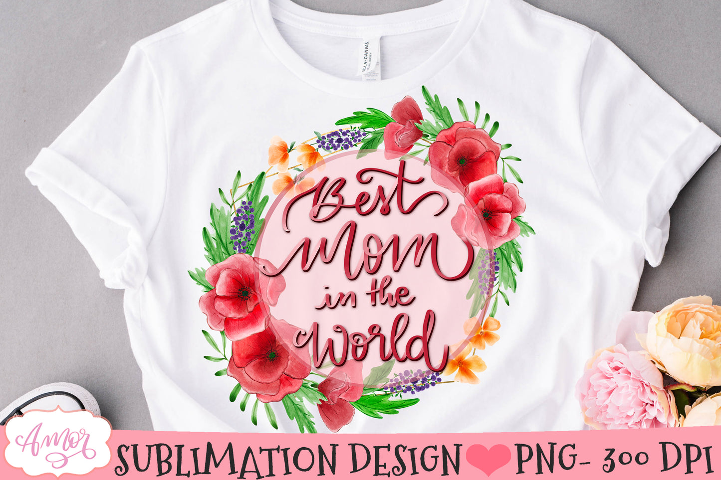 Best Mom in the world Sublimation Design | Mother's Day PNG