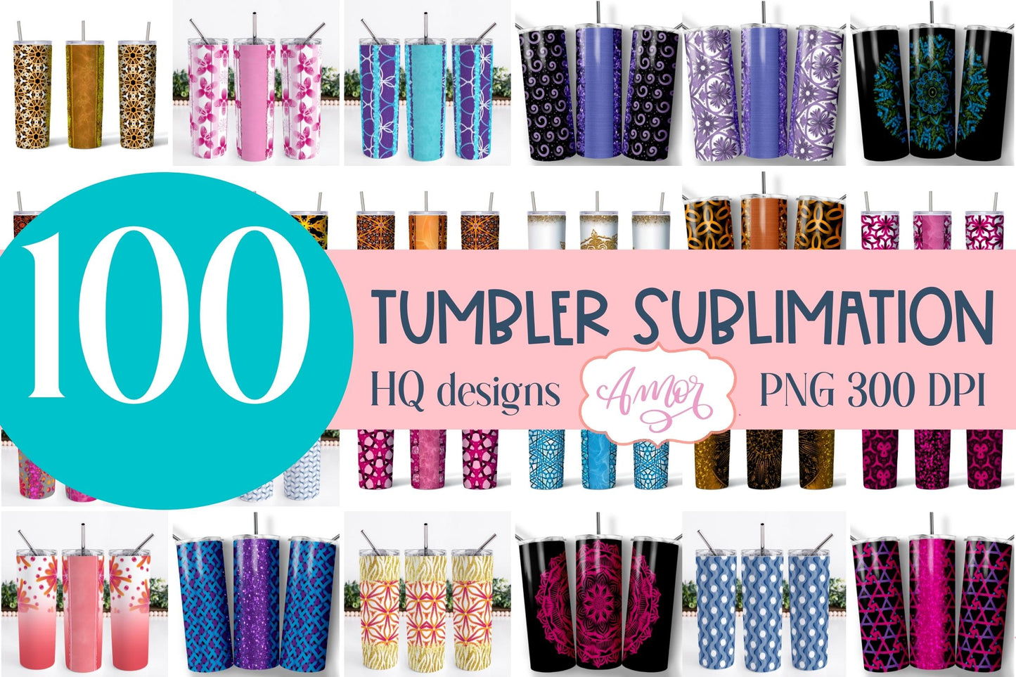 Big Bundle Tumbler Sublimation PNG 100 tumbler wrap PNG