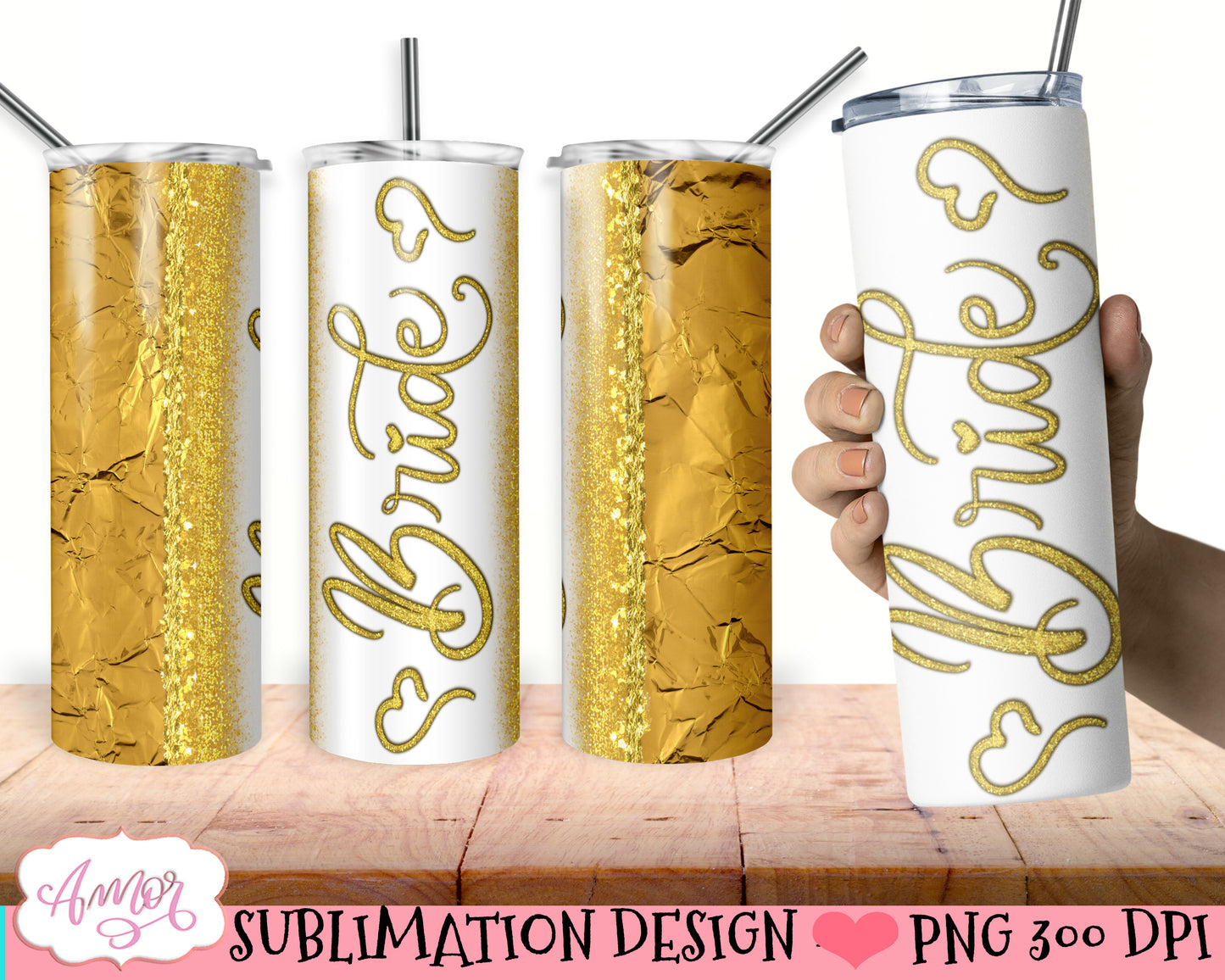 Bride Tumbler Wrap for Sublimation Wedding tumbler PNG