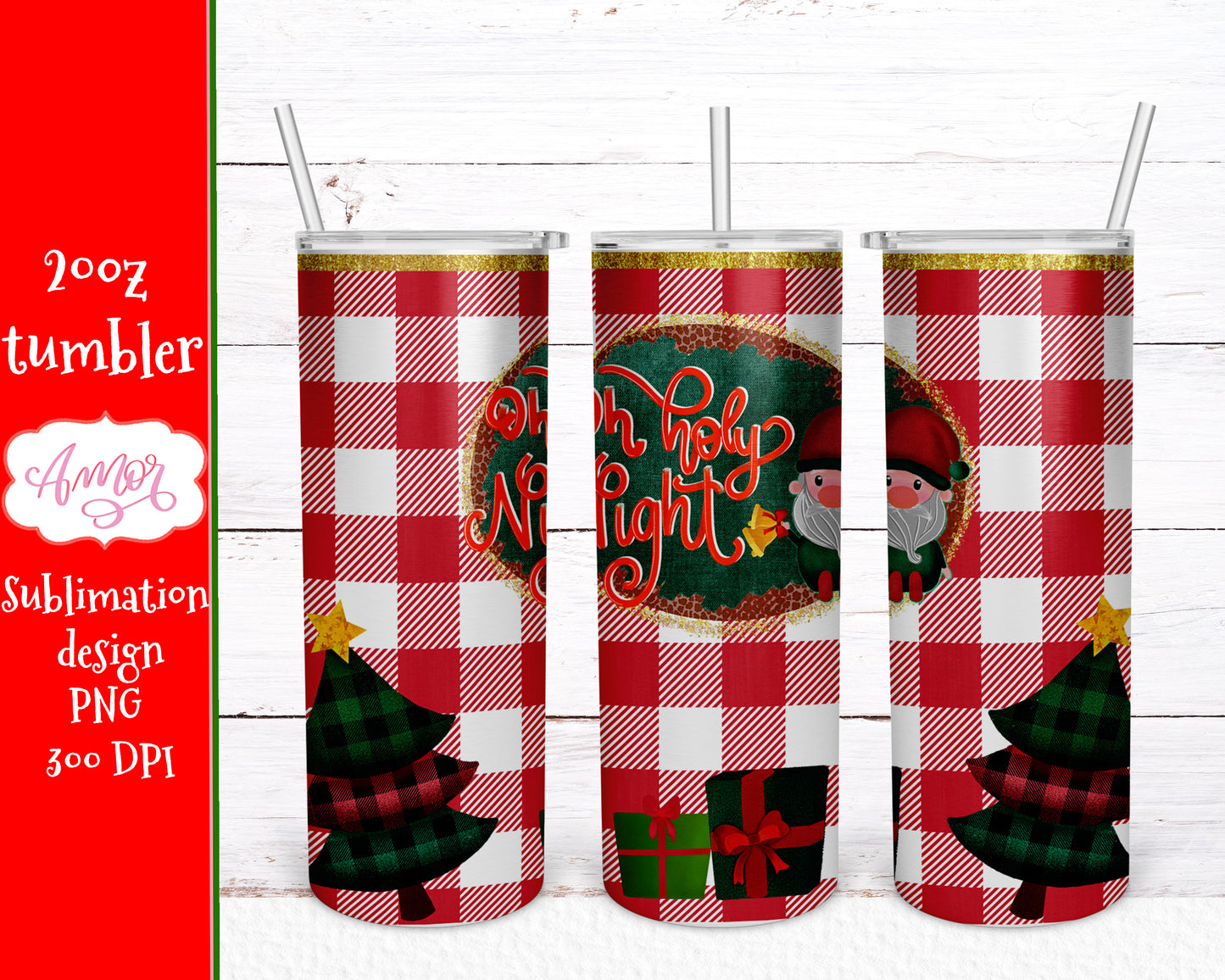 Christmas sublimation design for 20oz skinny tumbler