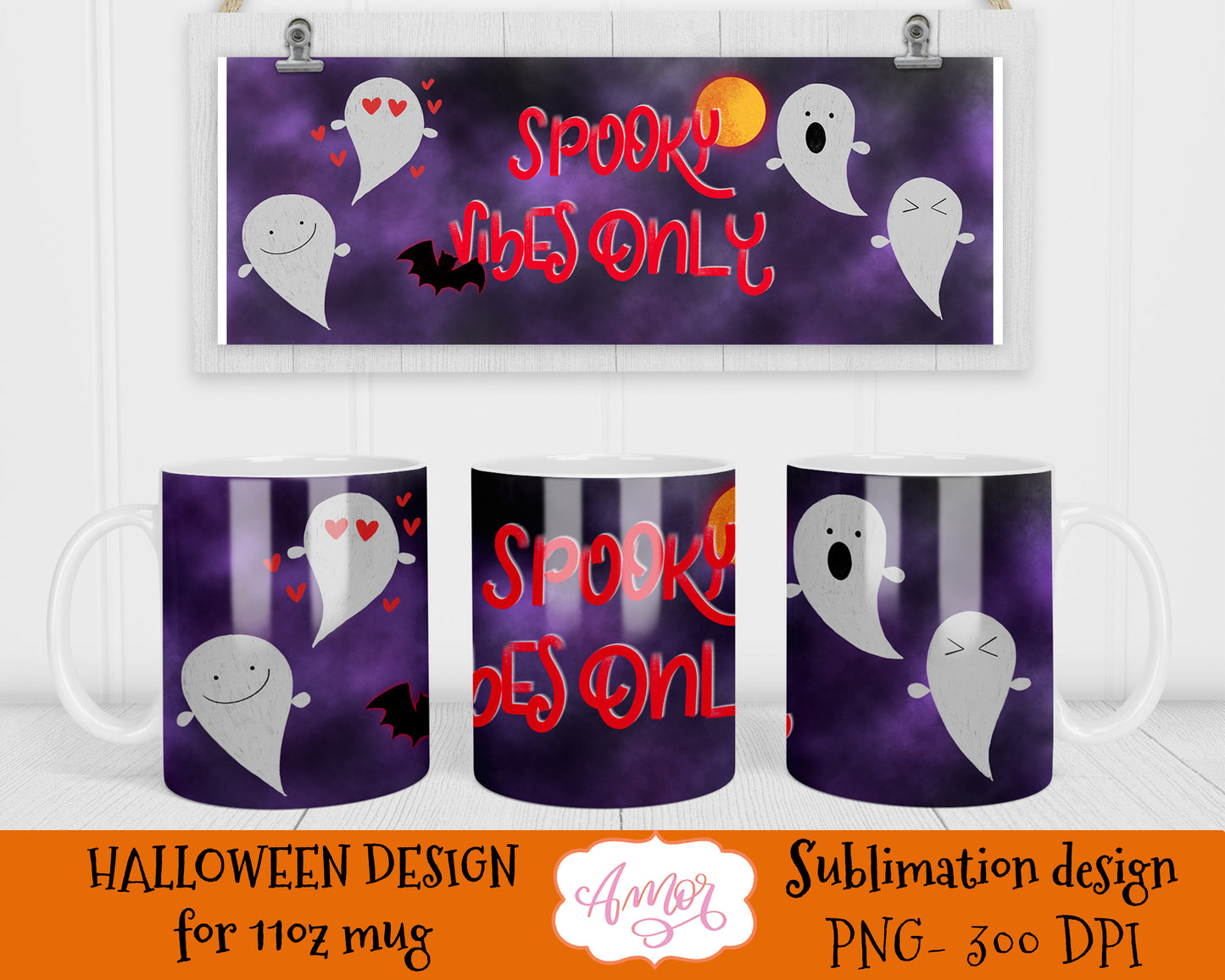 Cute Halloween Mug Sublimation Design