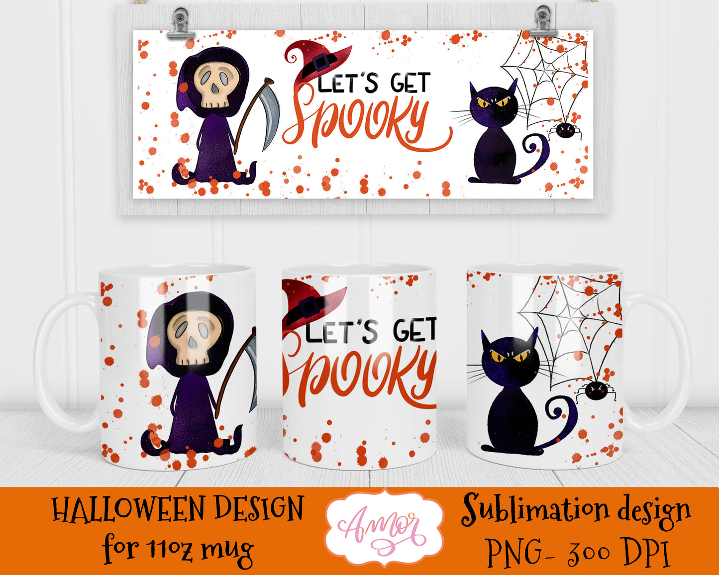 Cute Halloween mug sublimation designs