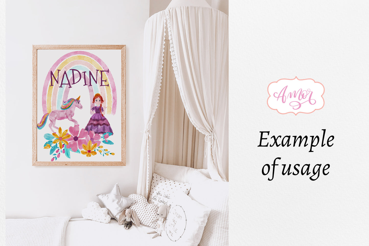 Watercolor Princess Clipart for invitations