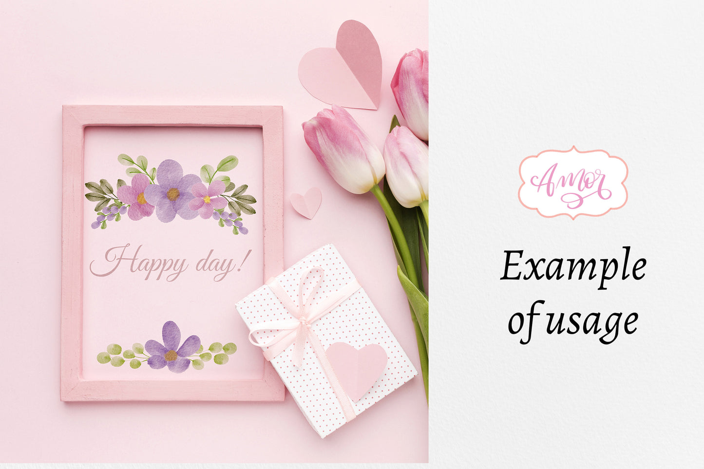 Purple Wedding floral Clipart for invitations