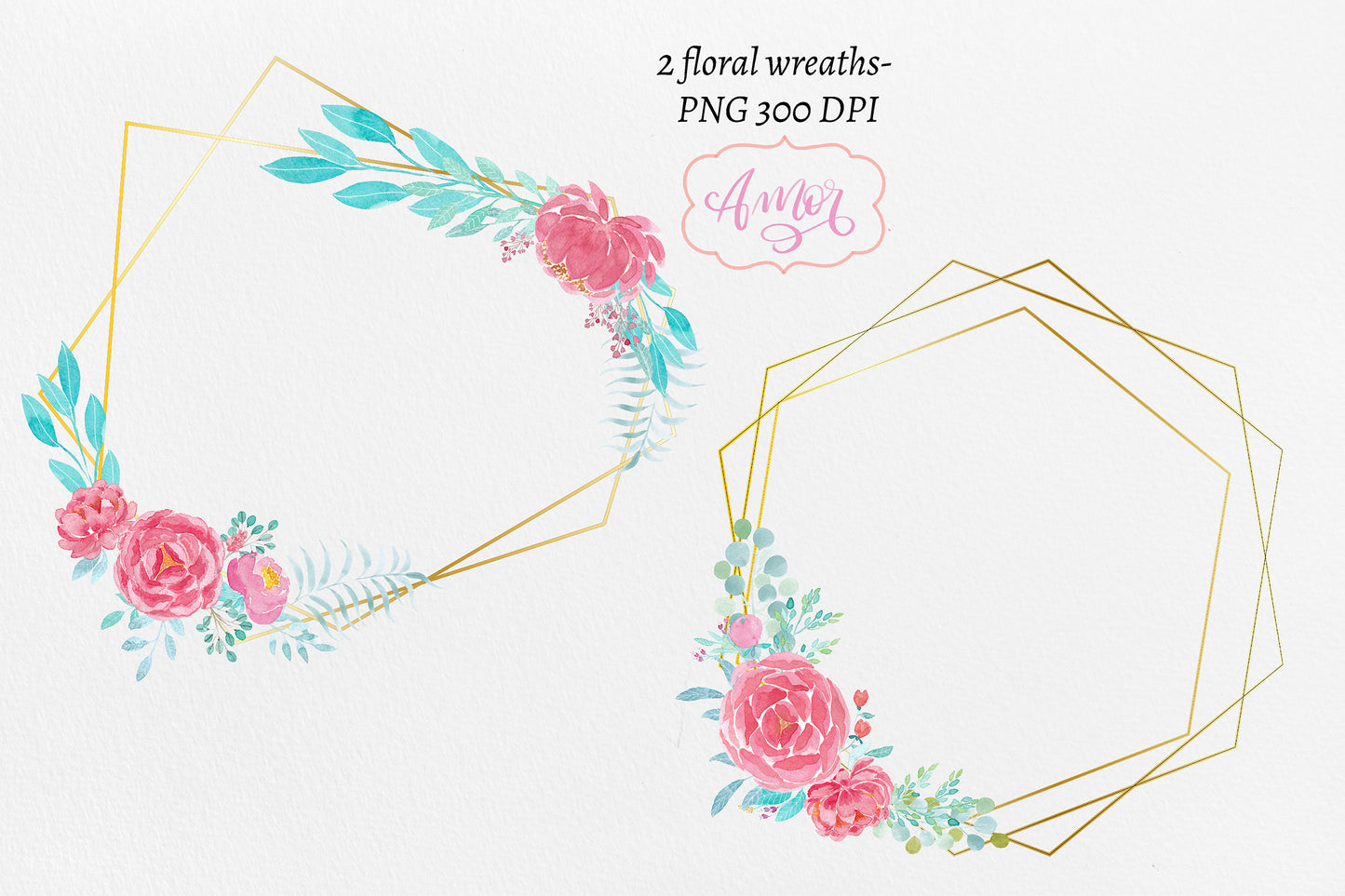 Watercolor Peonies Clipart