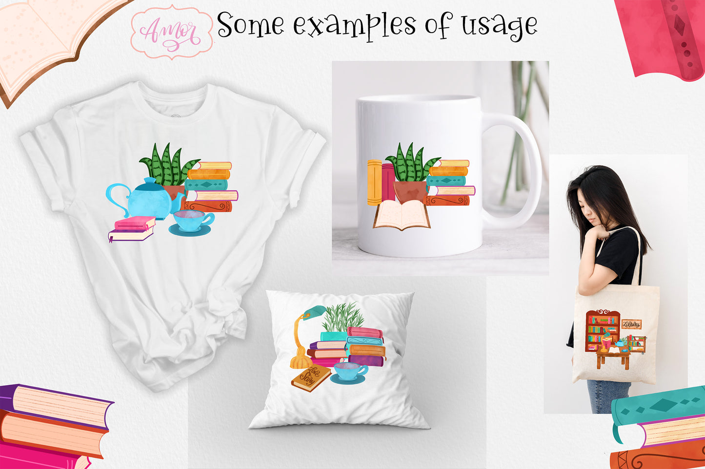 Hand drawn library clipart