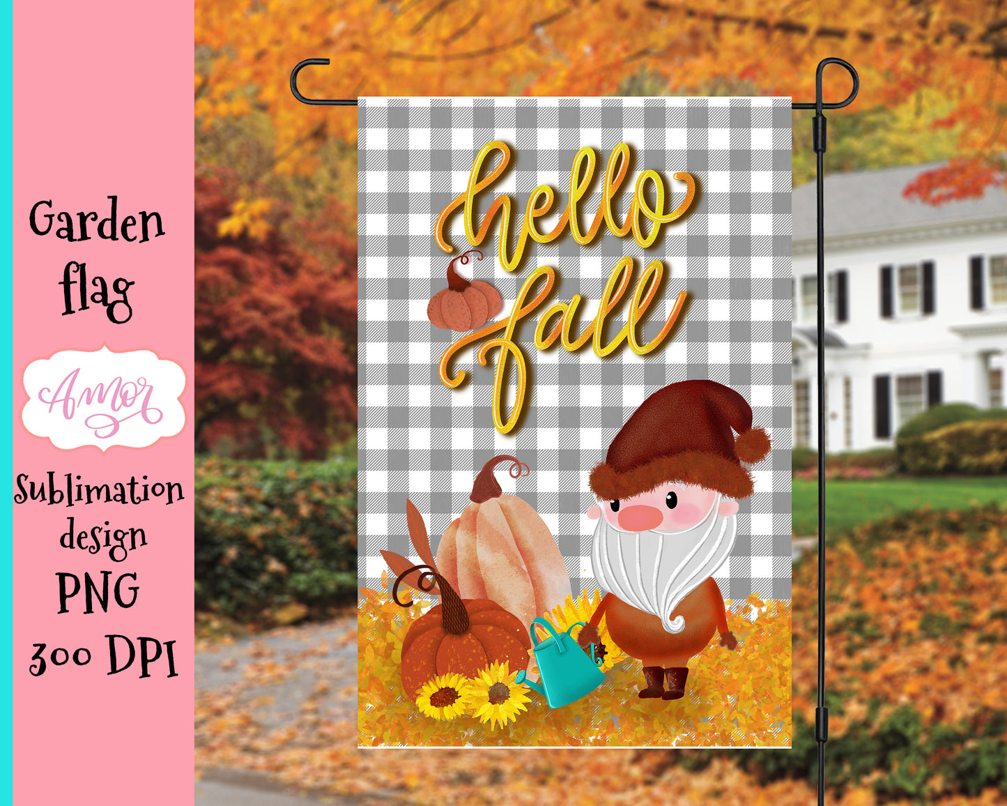 Fall Garden Flag sublimation design