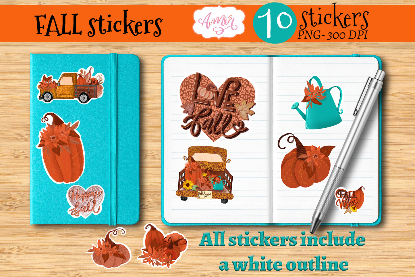 Fall Stickers for print then cut