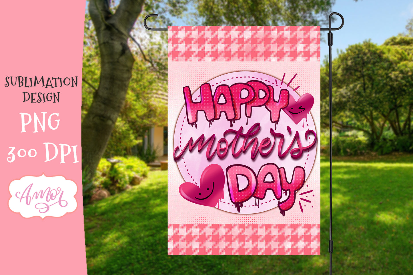 Happy Mother's day garden flag sublimation PNG