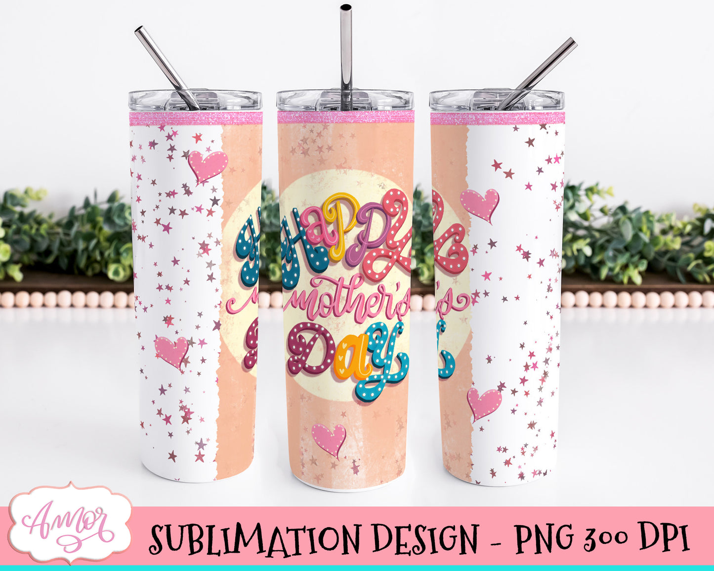 Happy mother's day Tumbler Wrap for Sublimation