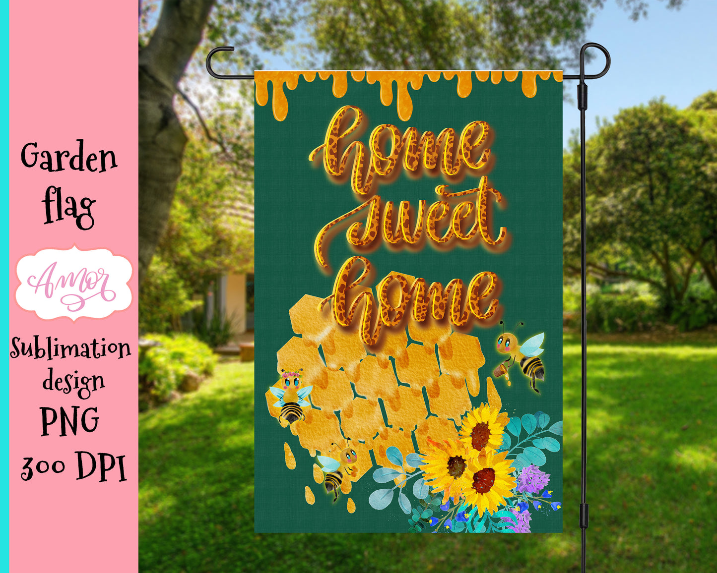 Home Sweet Home garden flag sublimation design