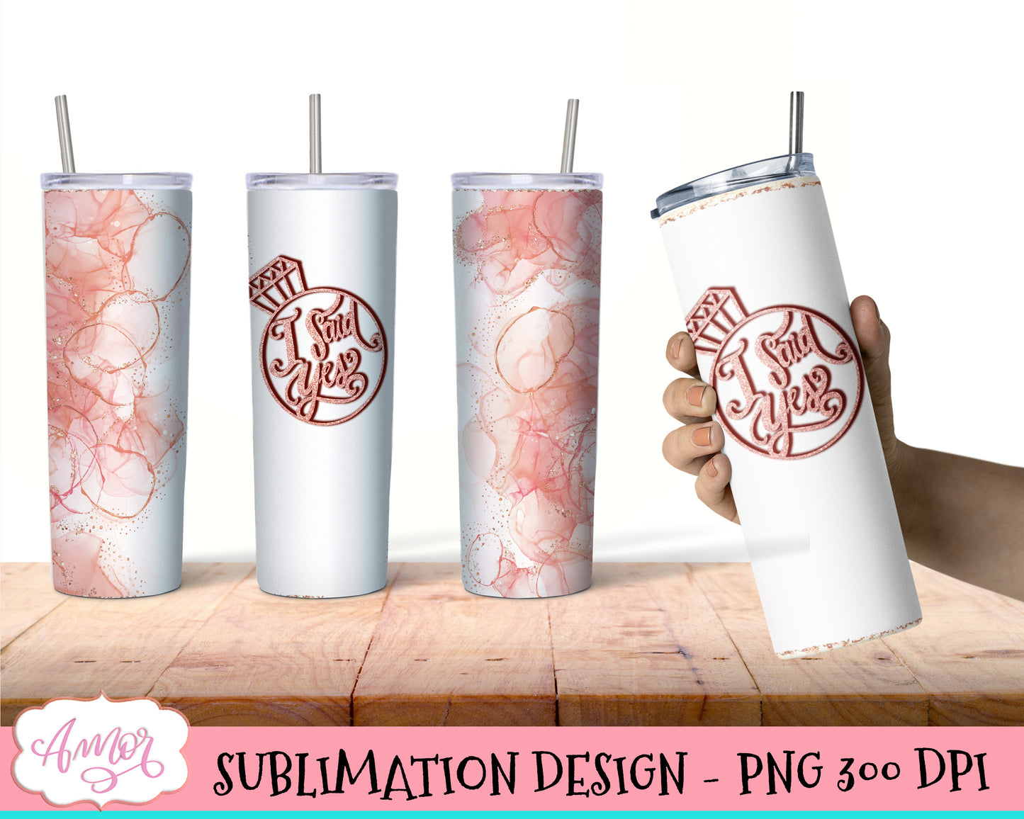 I Said Yes Tumbler Wrap for Sublimation