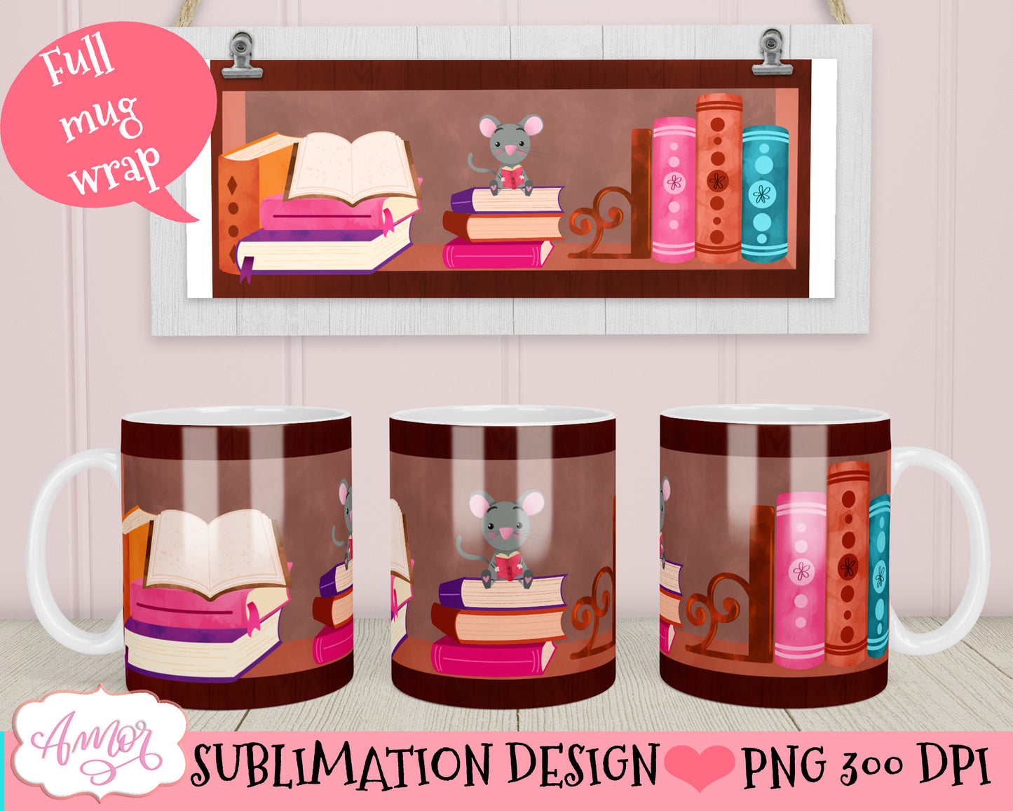 Bundle book lover mug 11oz sublimation designs