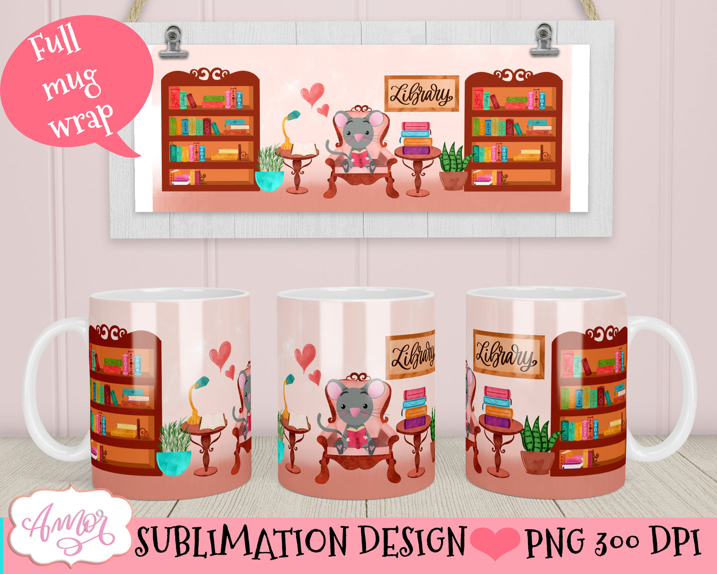 Bundle book lover mug 11oz sublimation designs