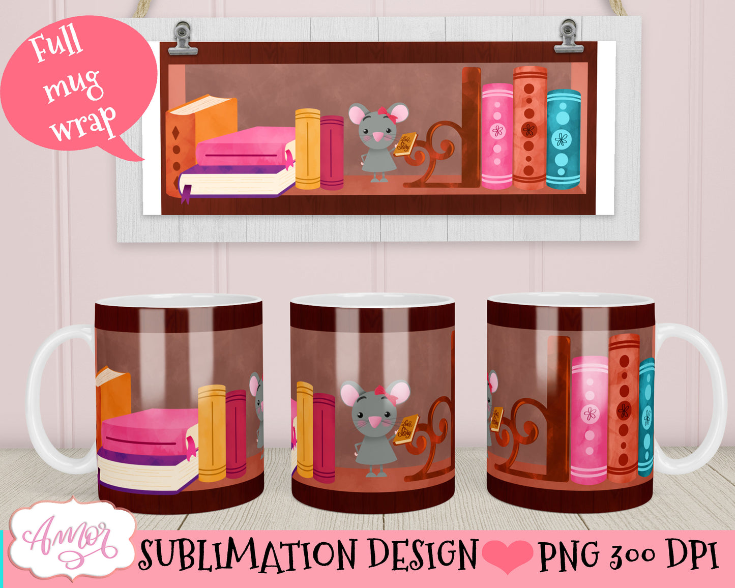 Bundle book lover mug 11oz sublimation designs