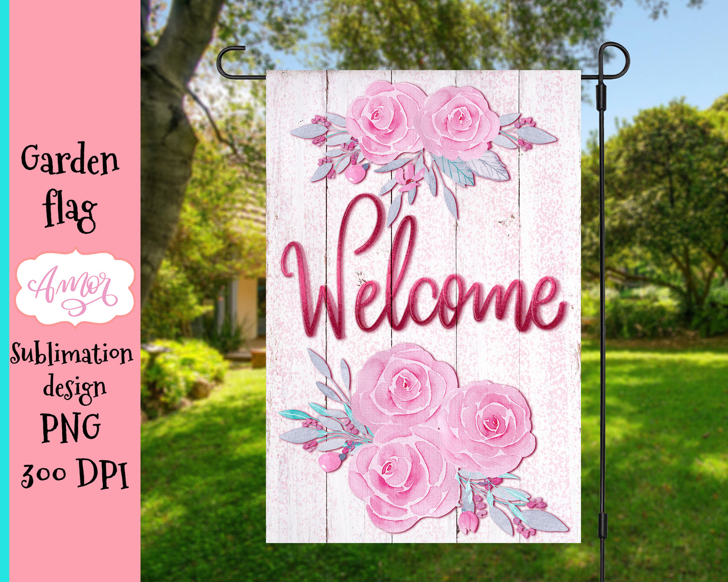 Spring Garden Flag sublimation template