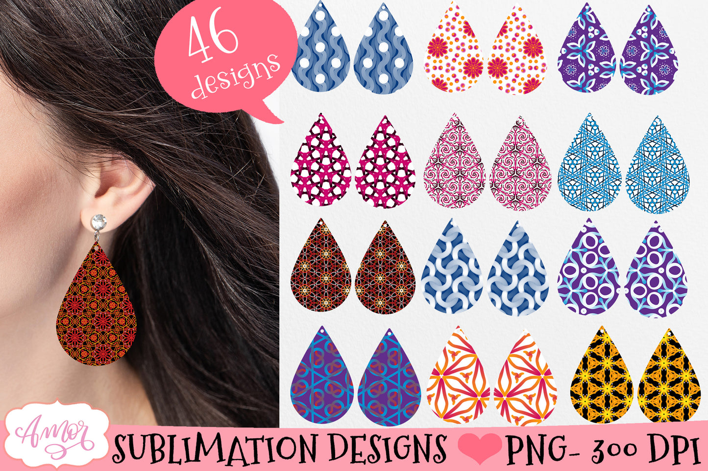 Teardrop earring sublimation Bundle