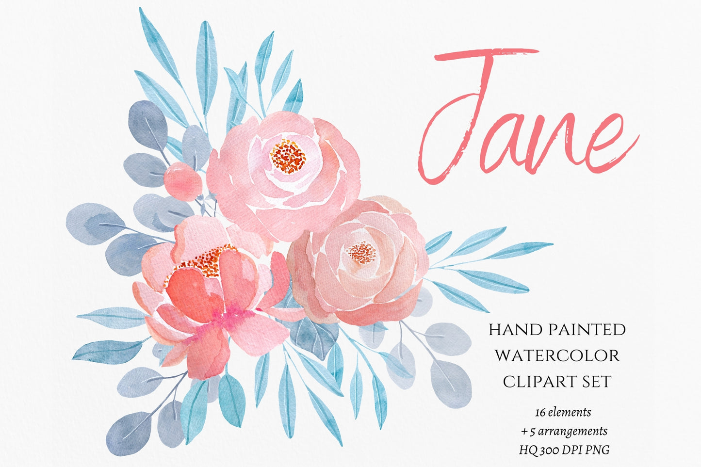 Watercolor Floral Bouquet Clipart