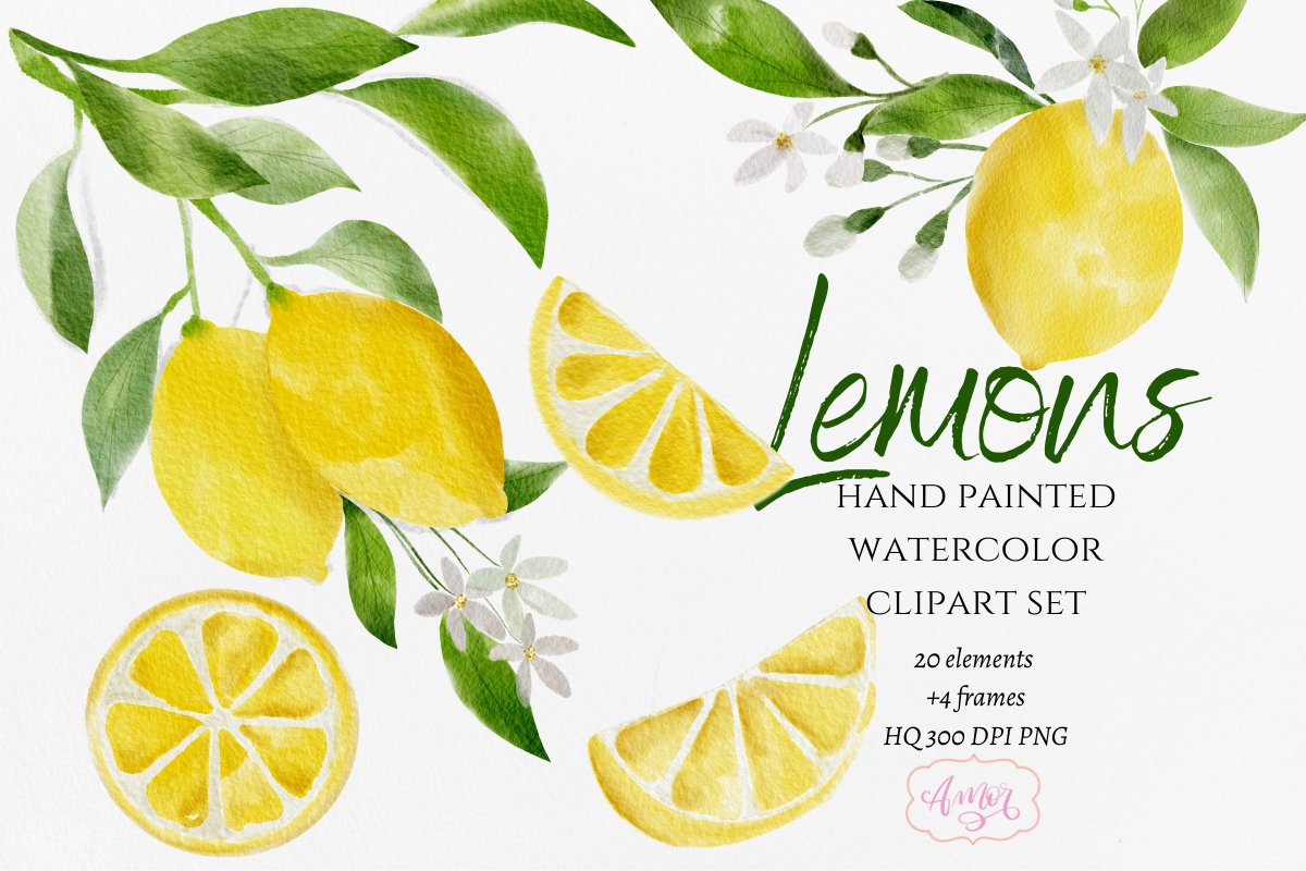 Watercolor Lemon Clipart