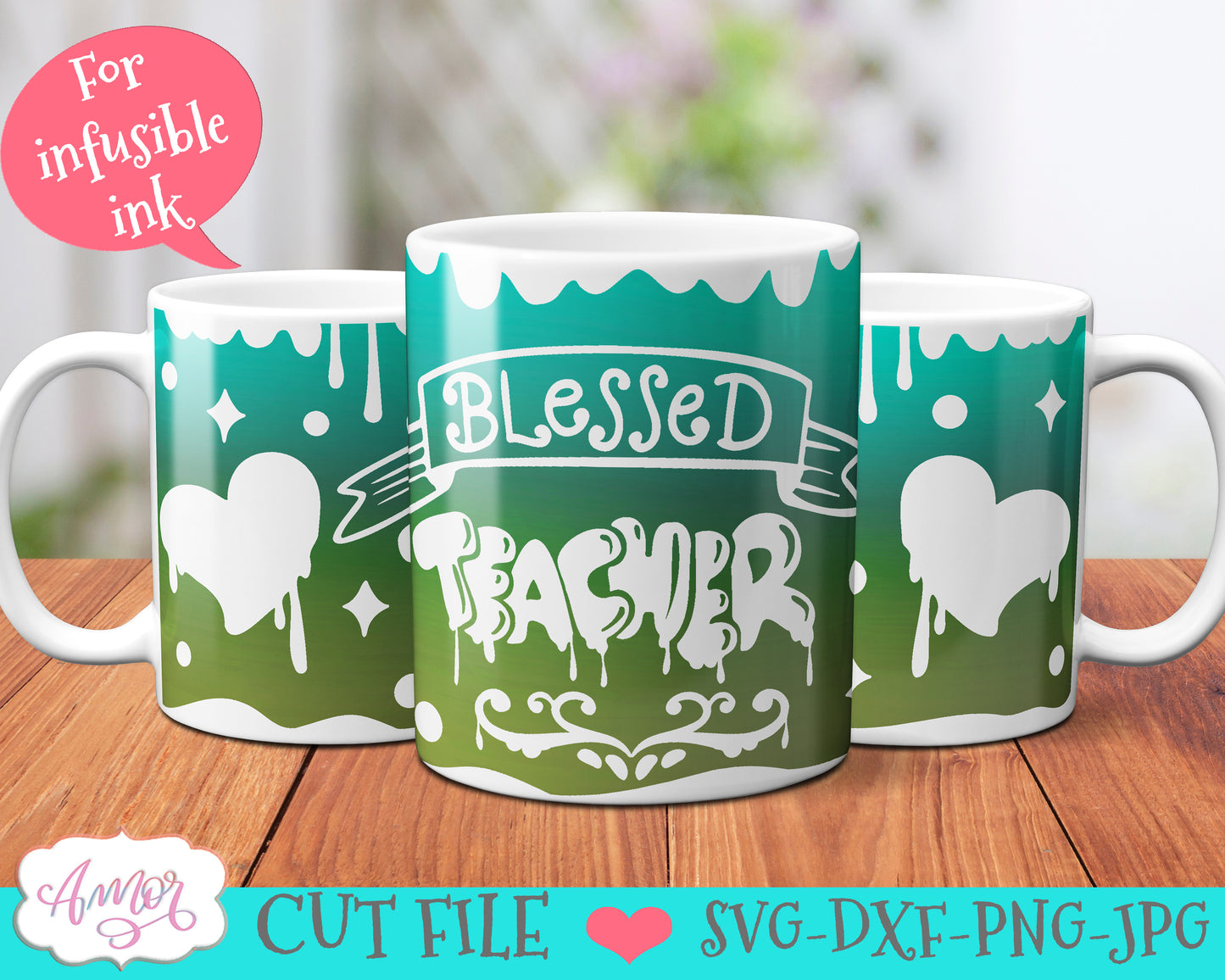 Teacher SVG for 12oz mugs infusible ink mini bundle