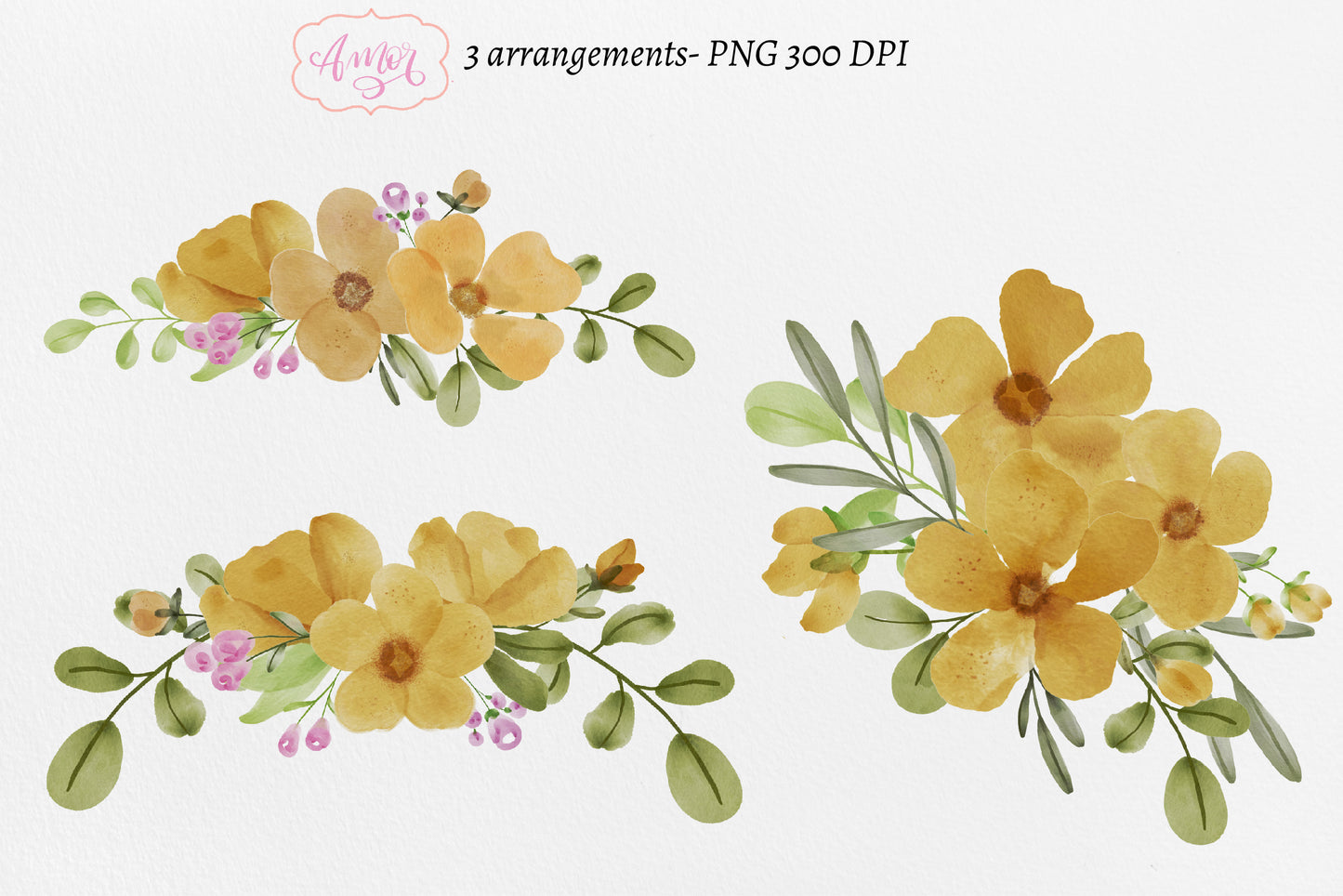 Watercolor flowers clipart