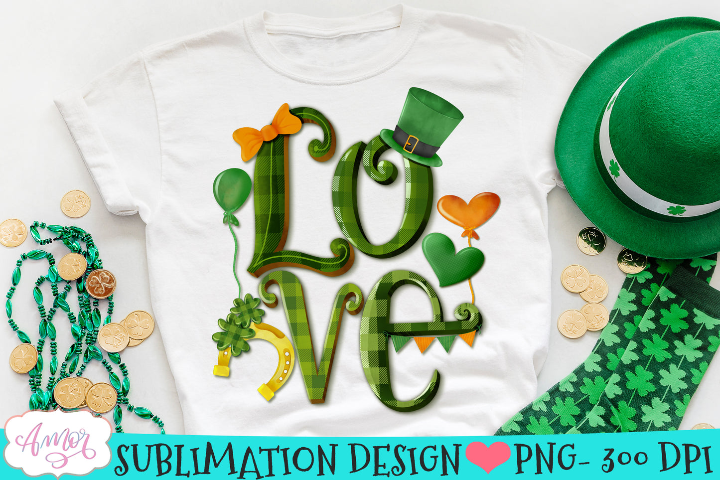 Love St. Patrick's Day PNG design for Sublimation