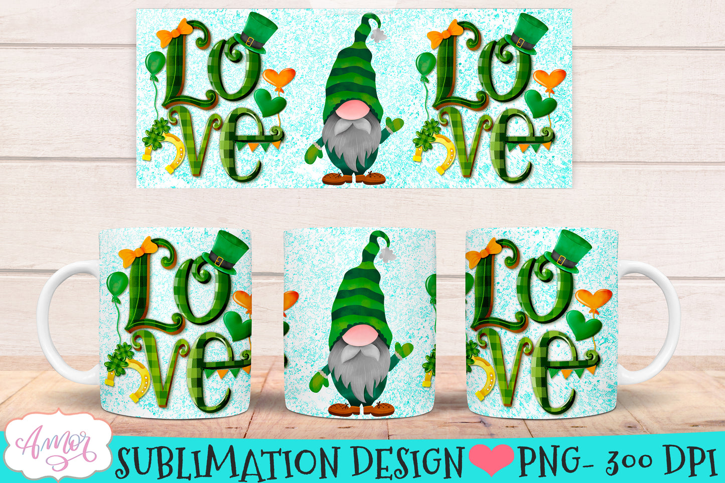 BUNDLE St. Patrick's Day mug wraps PNG for sublimation