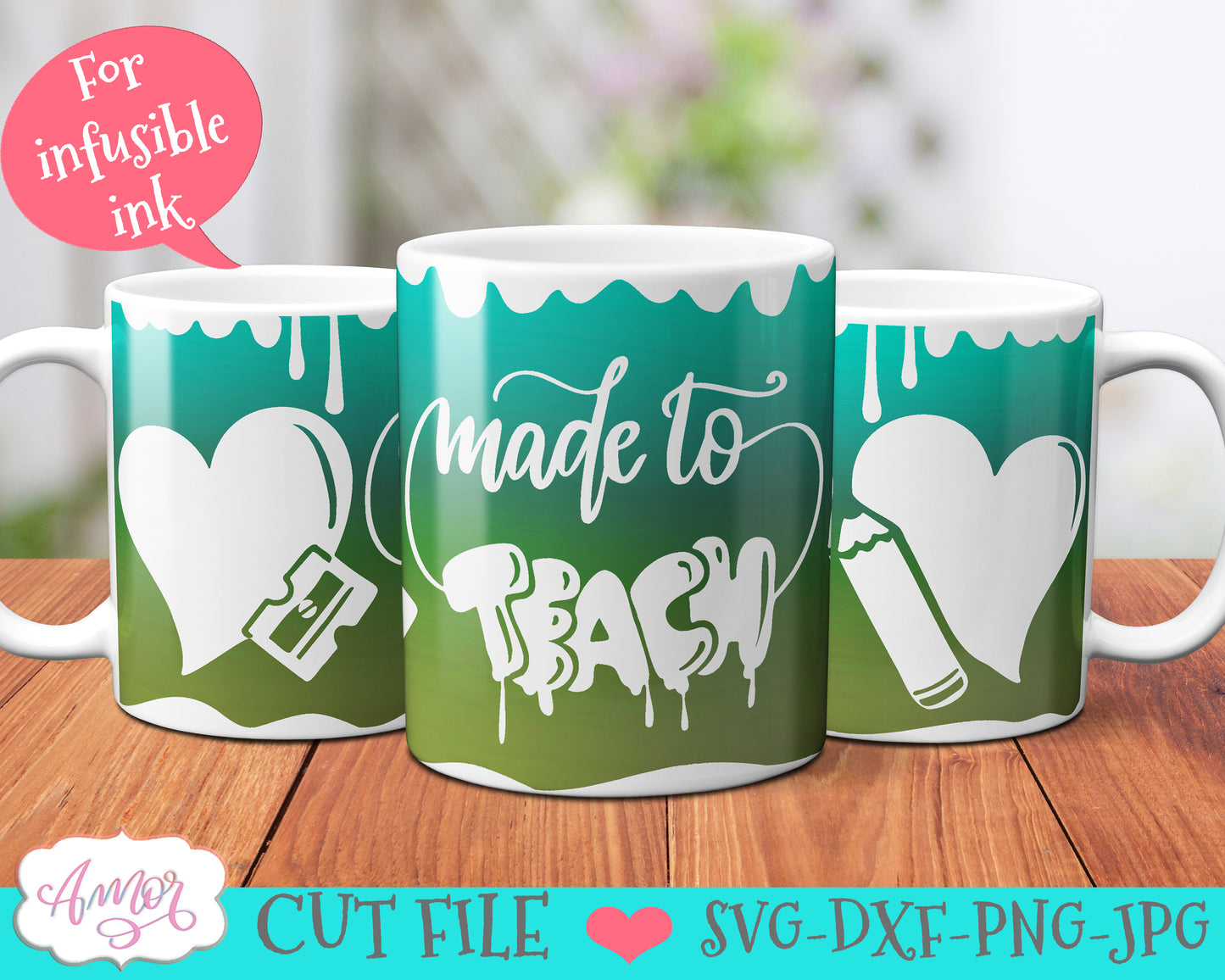 Teacher SVG for 12oz mugs infusible ink mini bundle