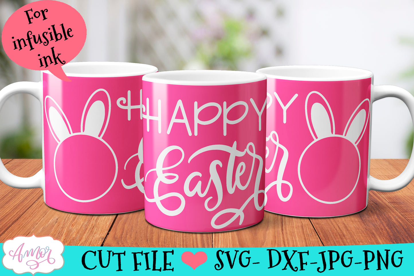 Customizable Easter Mug Wrap SVG for Cricut infusible ink