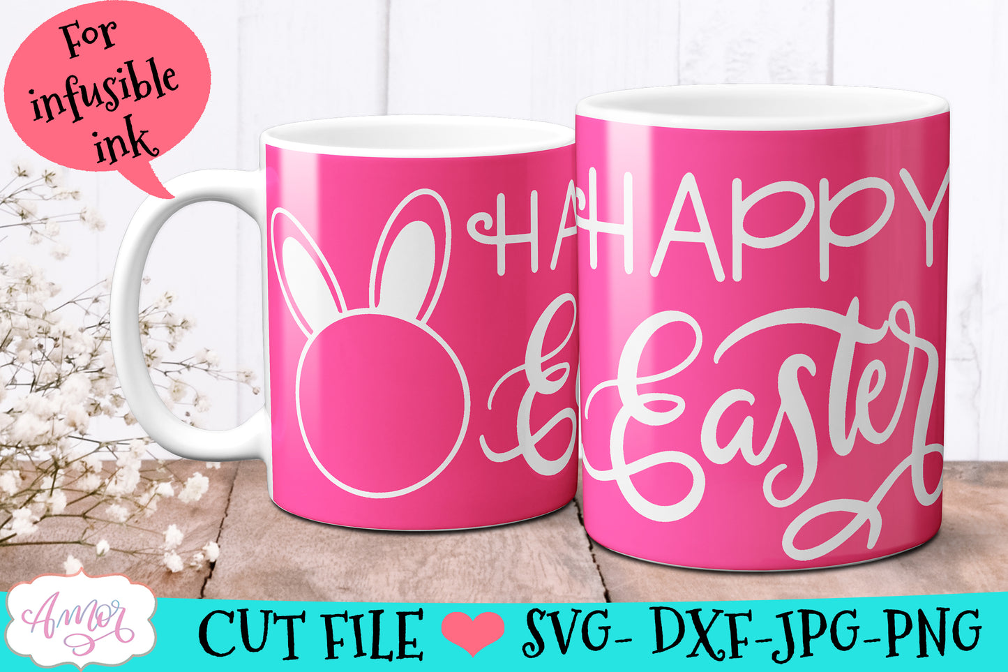Customizable Easter Mug Wrap SVG for Cricut infusible ink