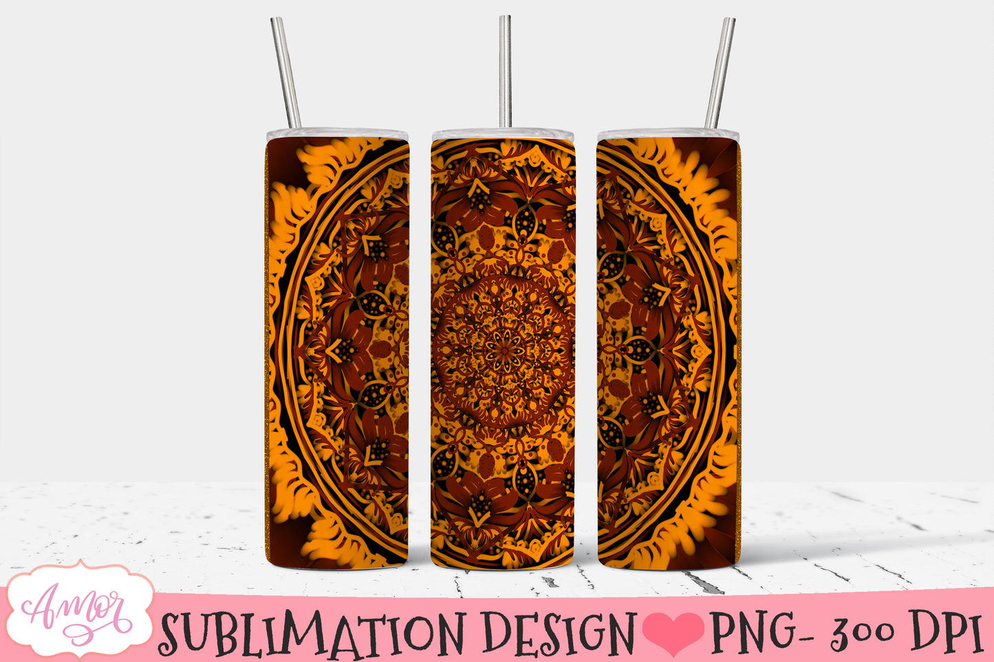 Boho Mandala Tumbler Wrap Sublimation