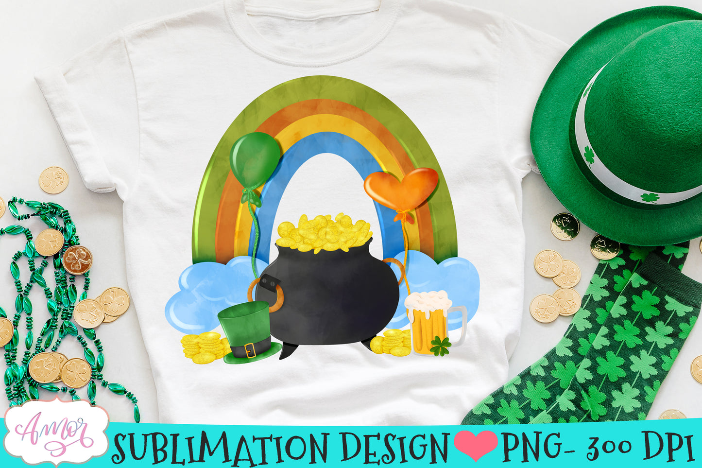 St. Patrick's day PNG design for Sublimation