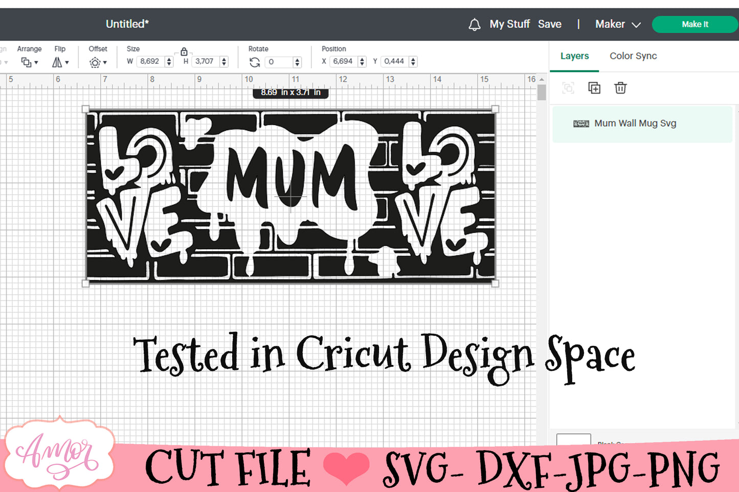Mum Mug Wrap SVG for Cricut infusible ink Mother's day SVG
