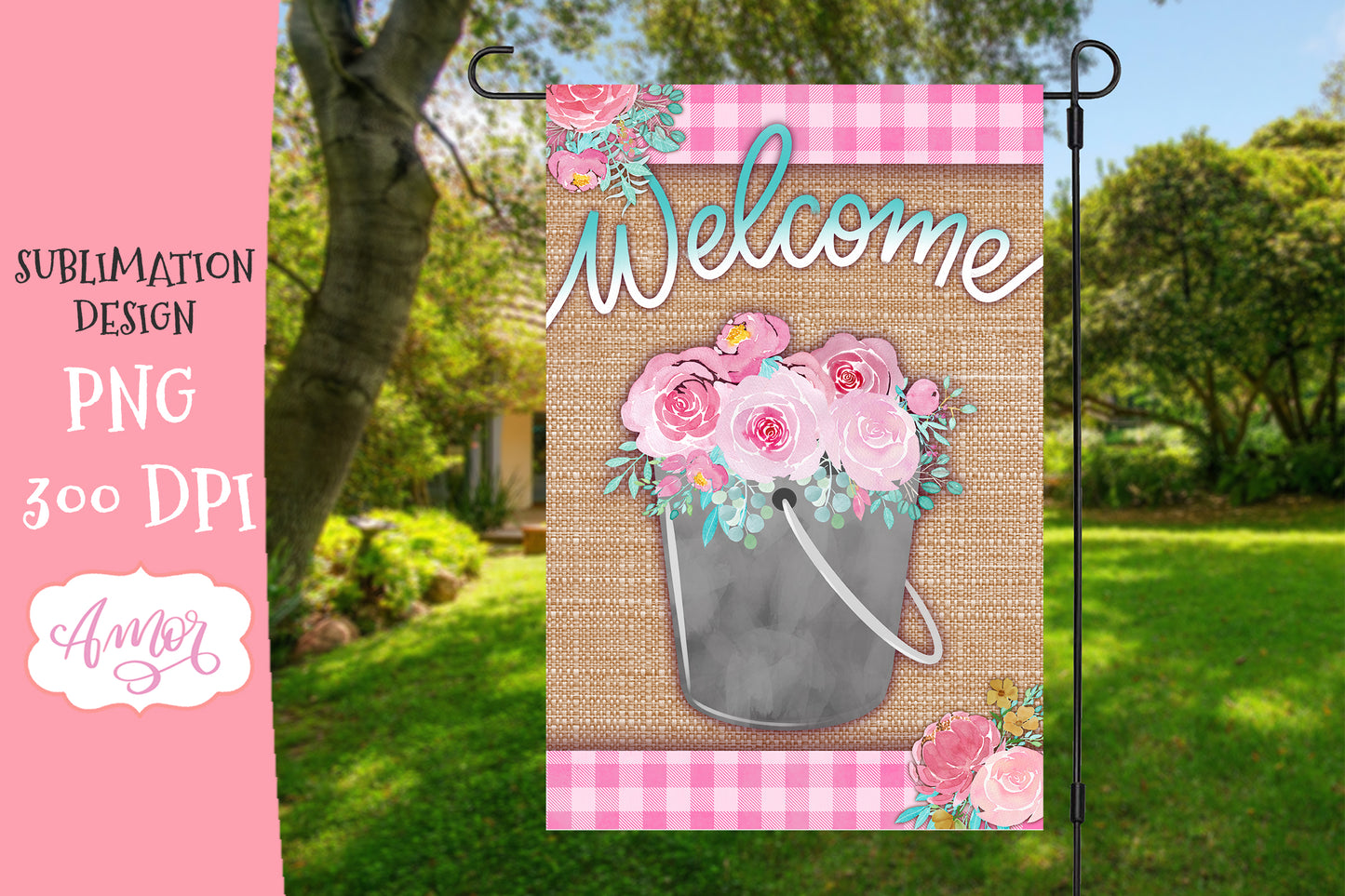 Welcome Garden Flag Sublimation Design bundle