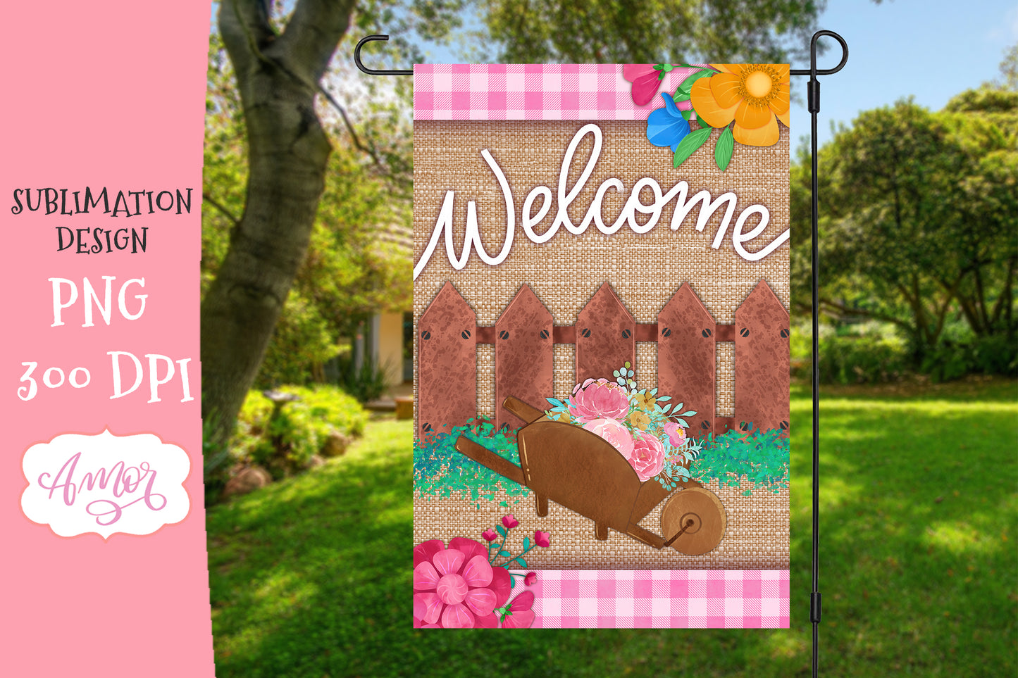 Welcome Garden Flag Sublimation Design bundle