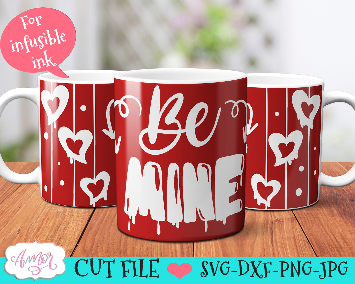 Valentines SVG for 12oz mugs infusible ink mini bundle