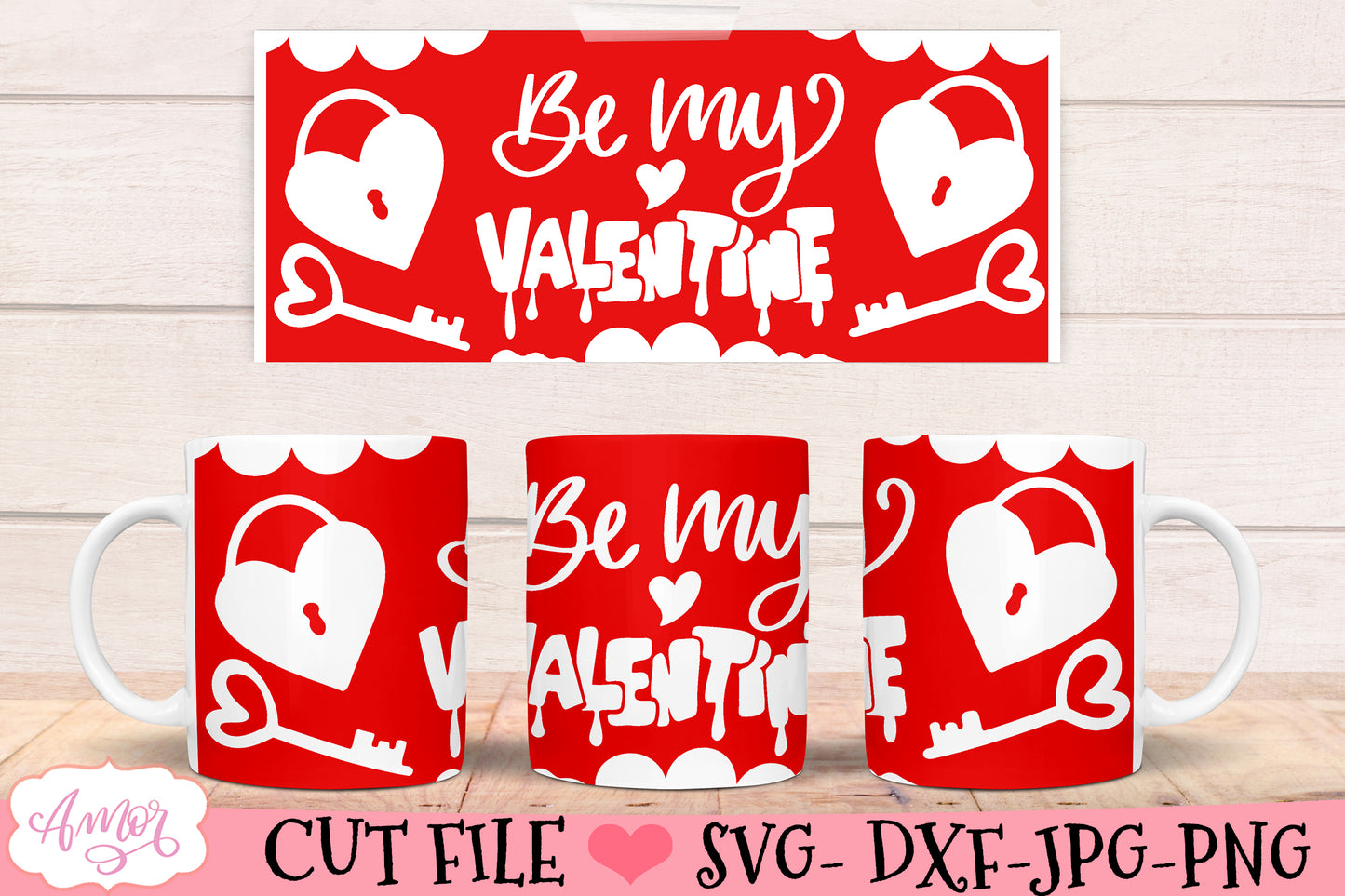 Valentines SVG for 12oz mugs infusible ink mini bundle