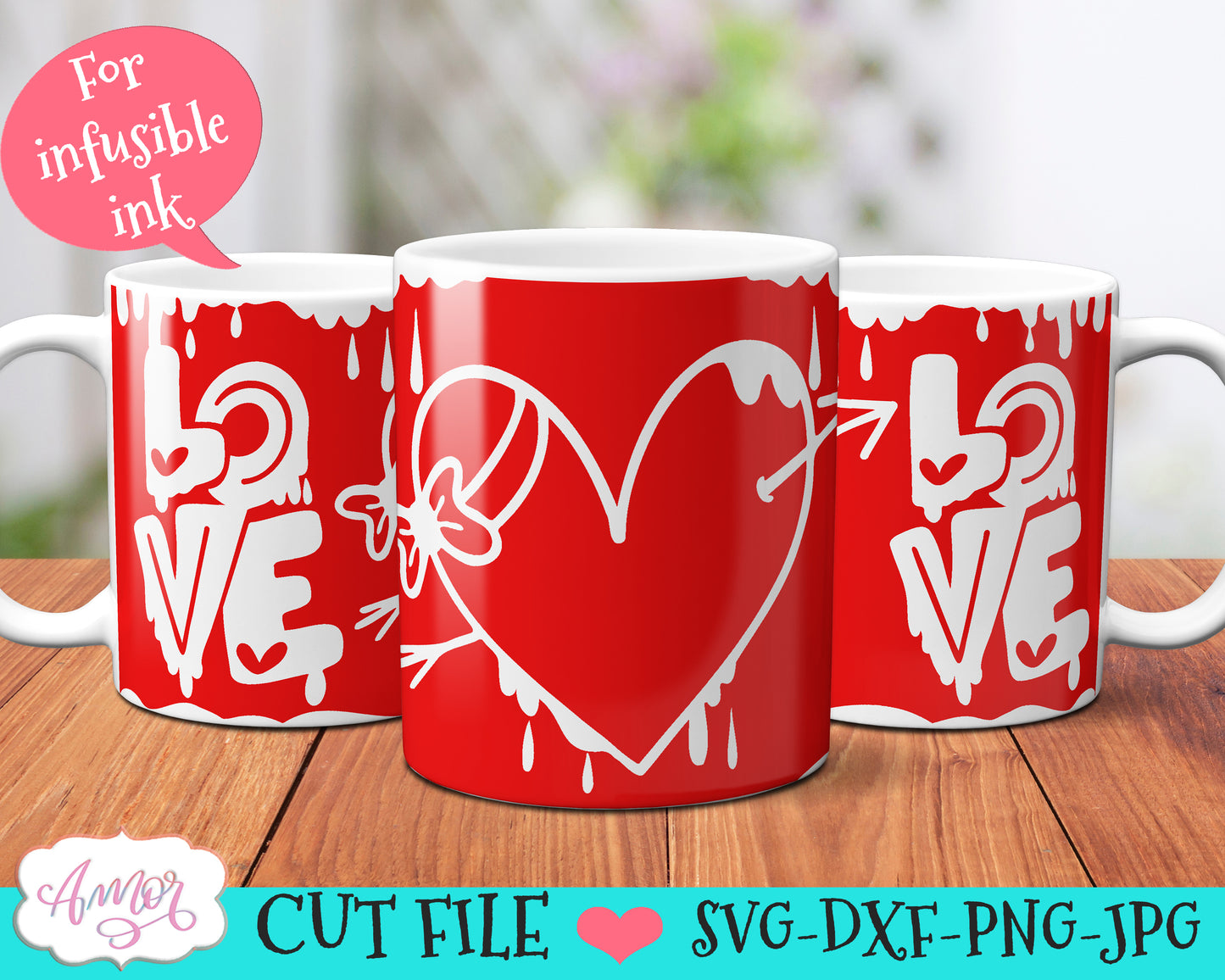 Valentines SVG for 12oz mugs infusible ink mini bundle