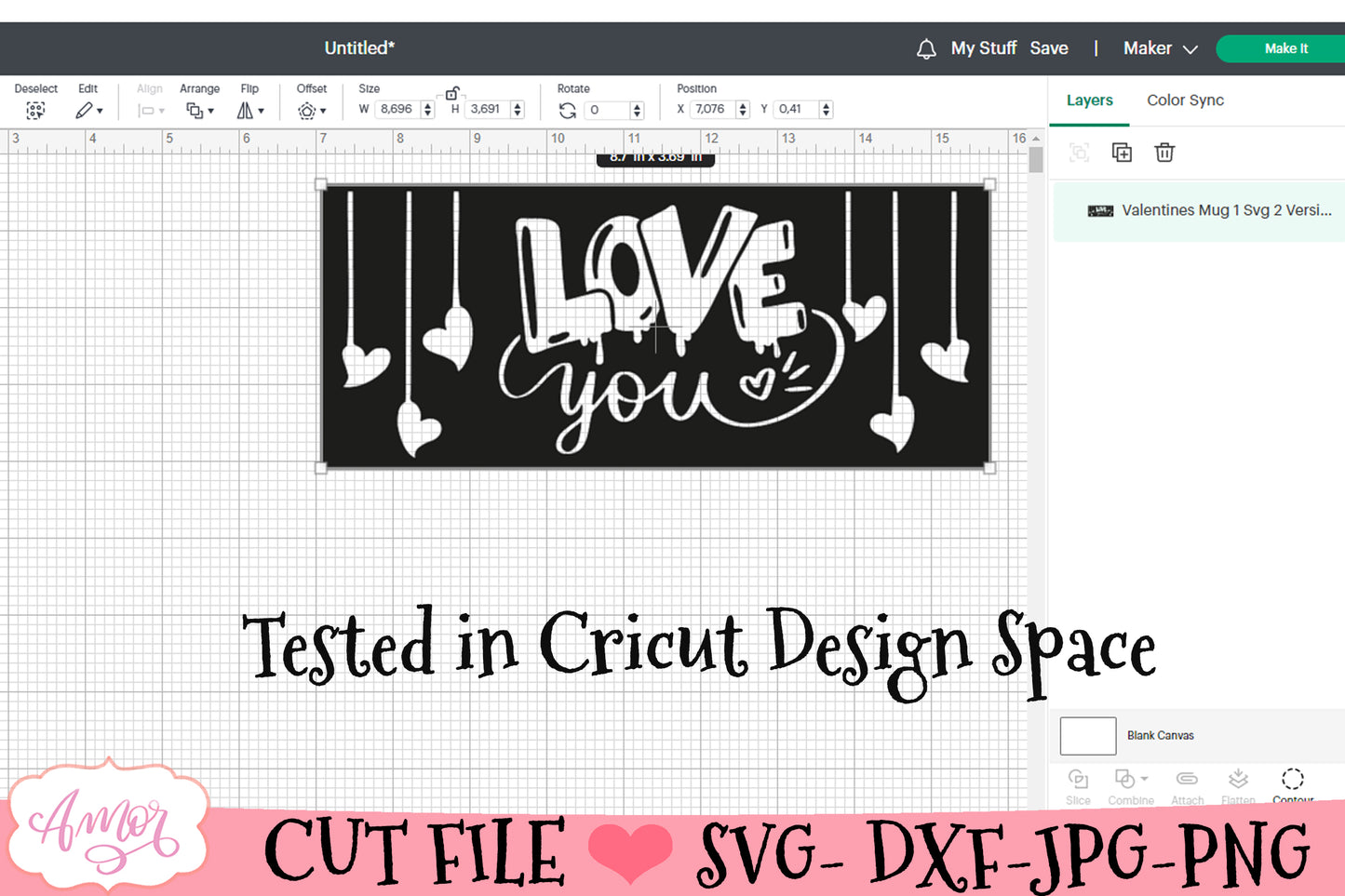 Valentines SVG for 12oz mugs infusible ink mini bundle