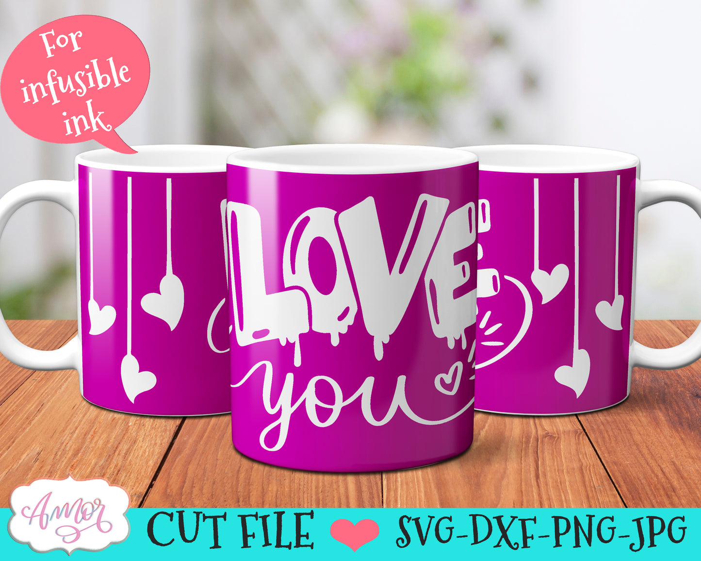 Valentines SVG for 12oz mugs infusible ink mini bundle