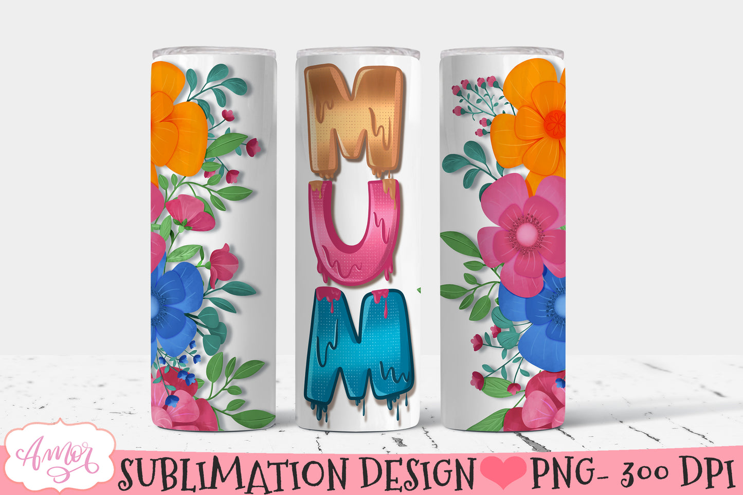 Mum Tumbler PNG for Sublimation | Mother's day tumbler wrap