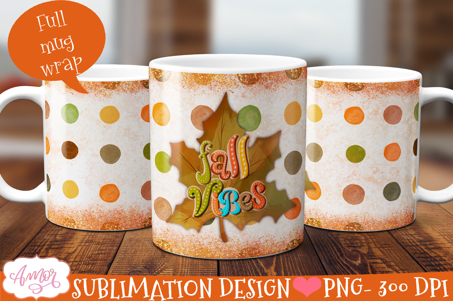 BUNDLE Fall Pumpkins Mug wrap PNG sublimation 11oz and 15oz