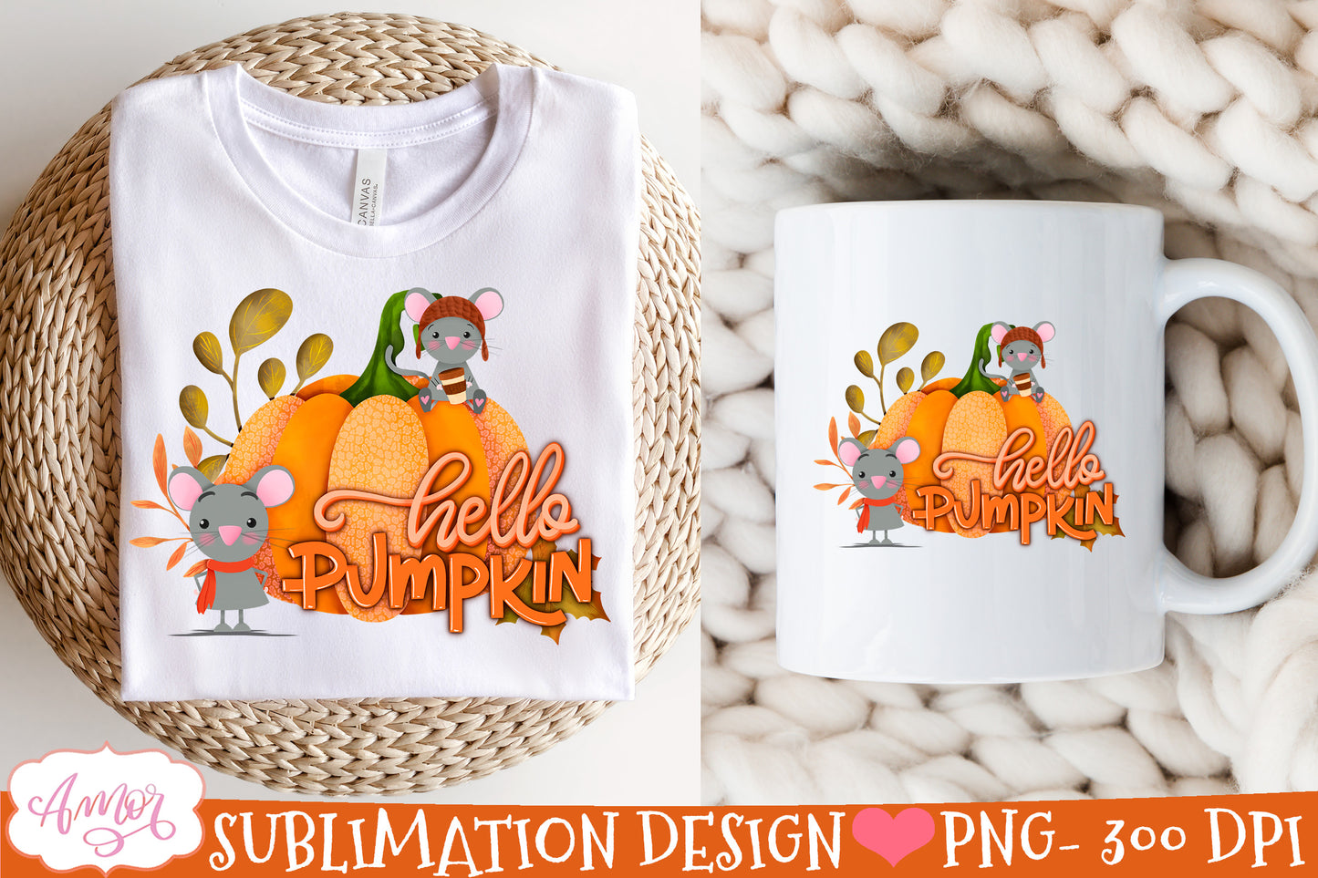 Hello pumpkin PNG for Sublimation Cute fall design PNG