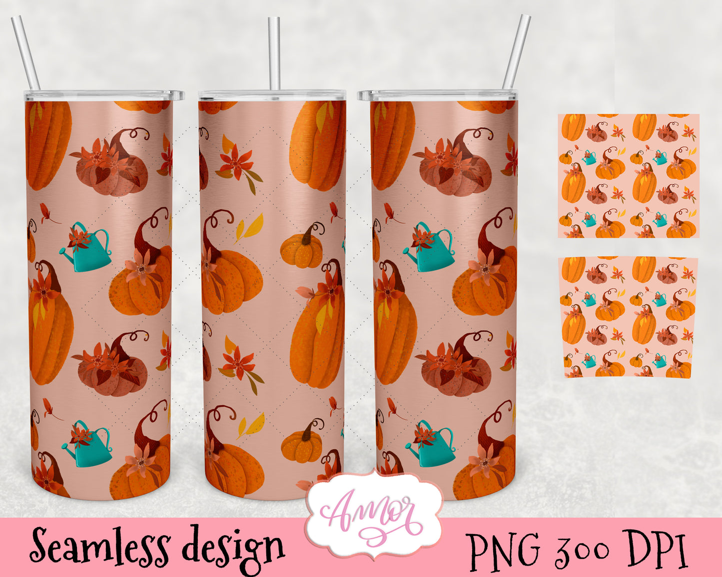 Bundle of 6 Fall tumbler wrap designs for sublimation
