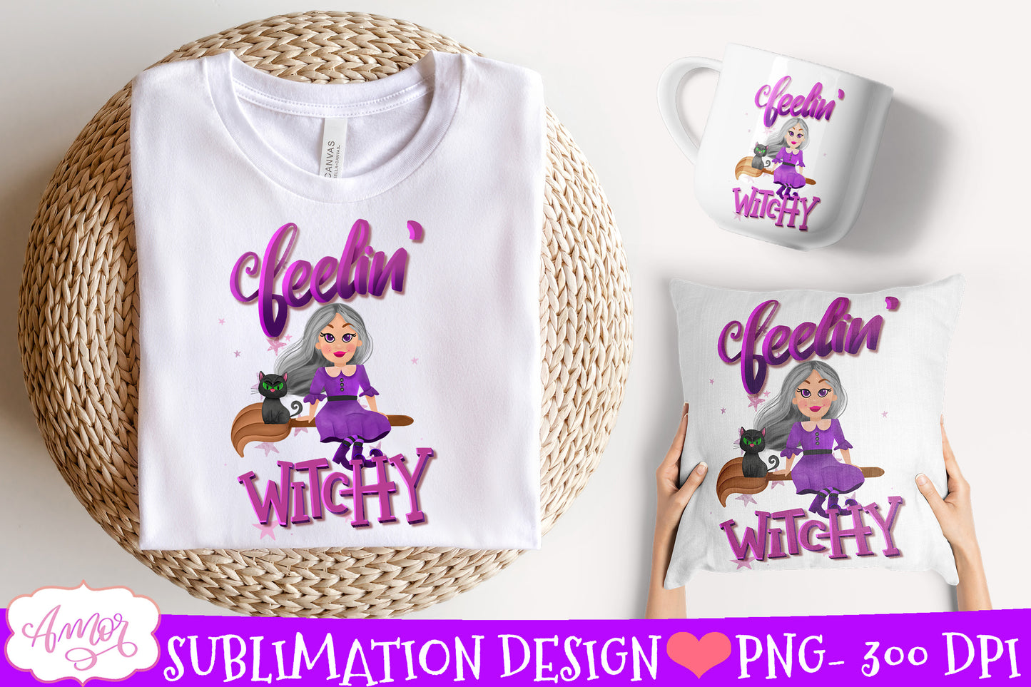 Feelin witchy Sublimation PNG | Cute Halloween design