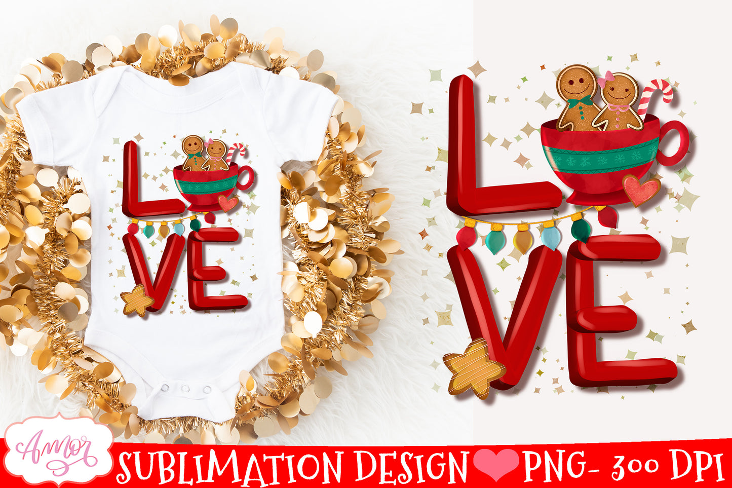 Christmas Love PNG Design | Holidays sublimation