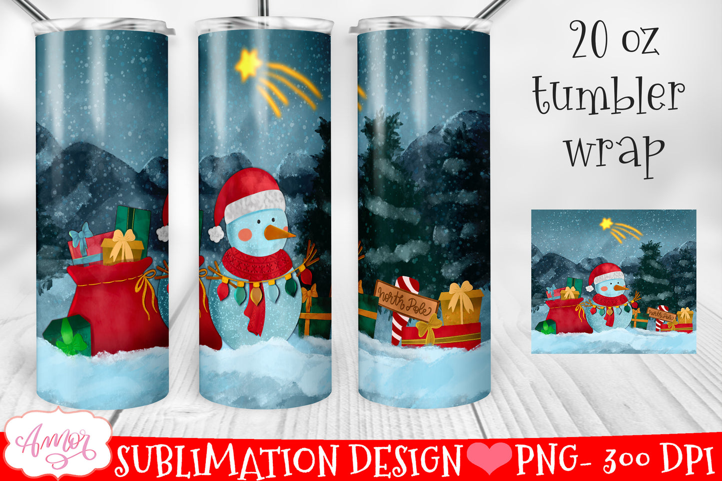 BUNDLE Christmas tumbler wrap for sublimation
