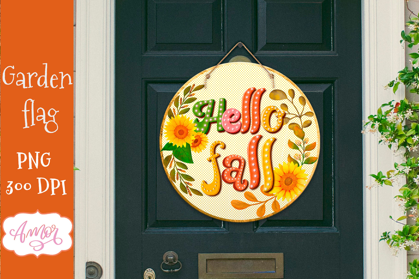 Welcome Fall Round Sign for Sublimation BUNDLE