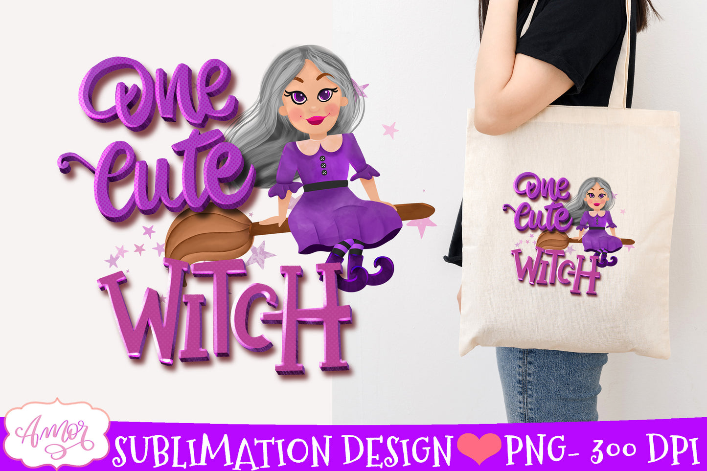One cute witch Sublimation PNG | Cute Halloween png for kids
